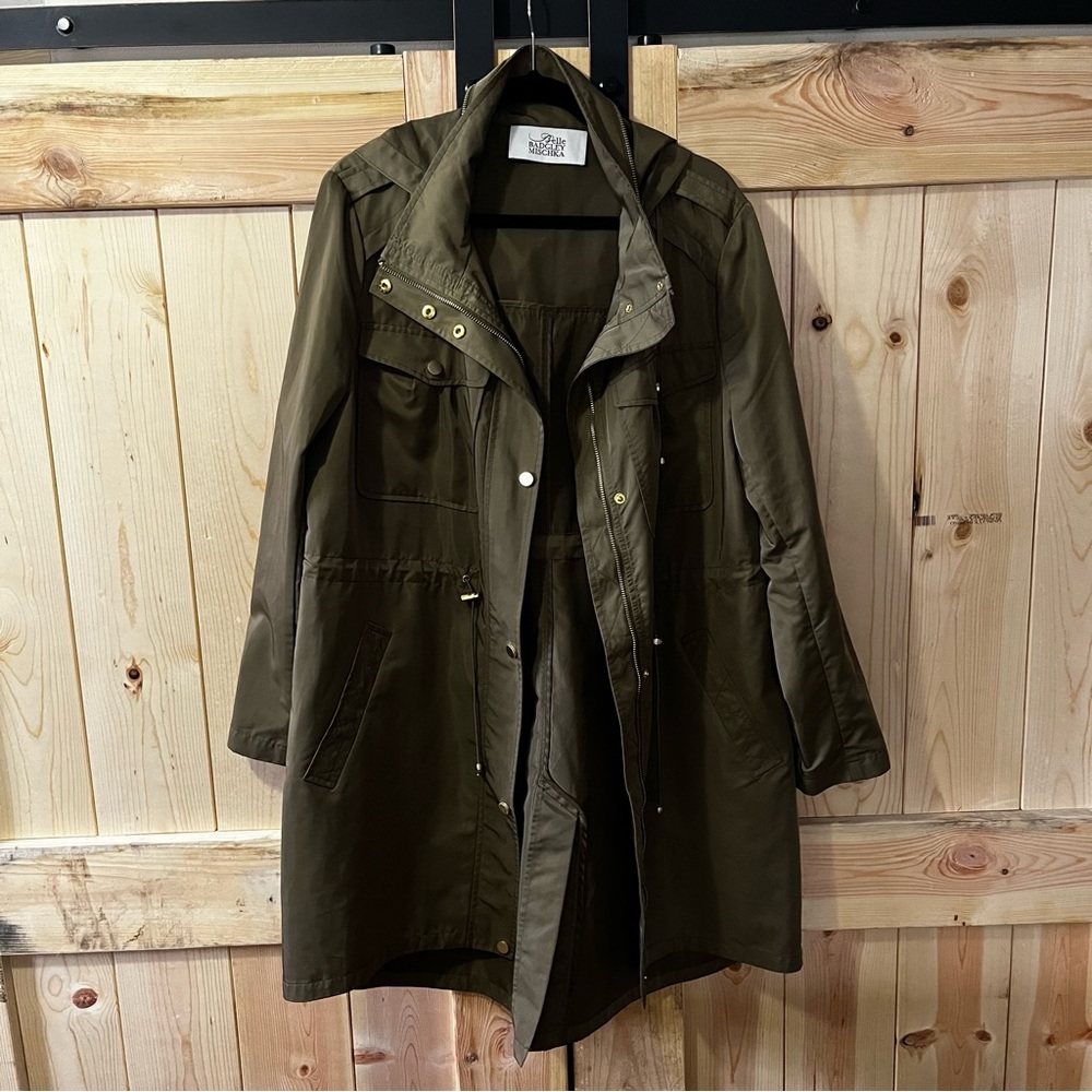 Belle Badgley Mischka Size XL Army Green Dakota Water Repellant Anorak Jacket